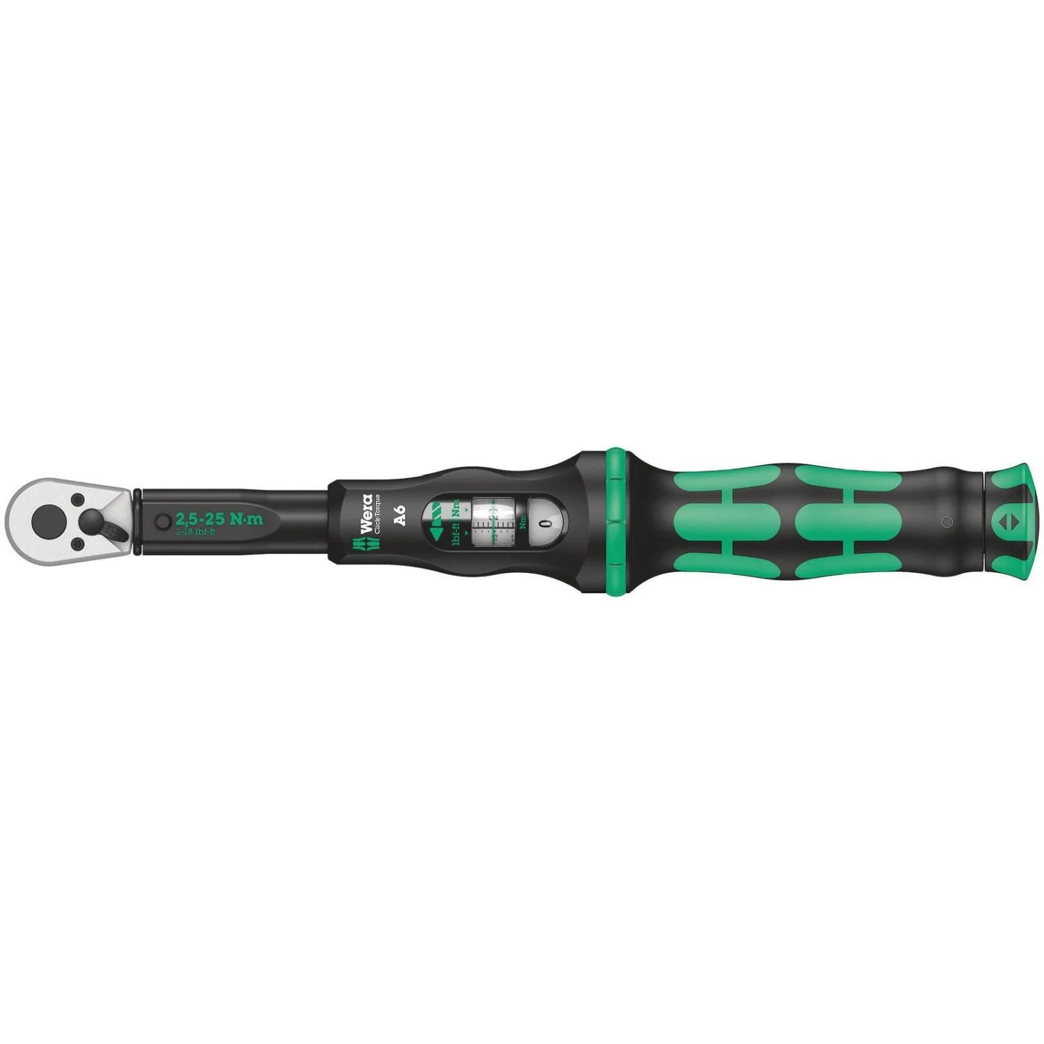 Wera Click-Torque A 6 Torque Wrench With Reversible Ratchet, 2.5-25 Nm, 1/4-in.x2.5-25 Nm