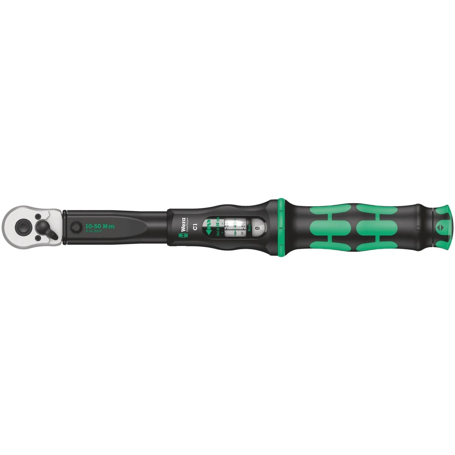 Wera Click-Torque C 1 Torque Wrench With Reversible Ratchet, 10-50 Nm, 1/2-in.x10-50 Nm