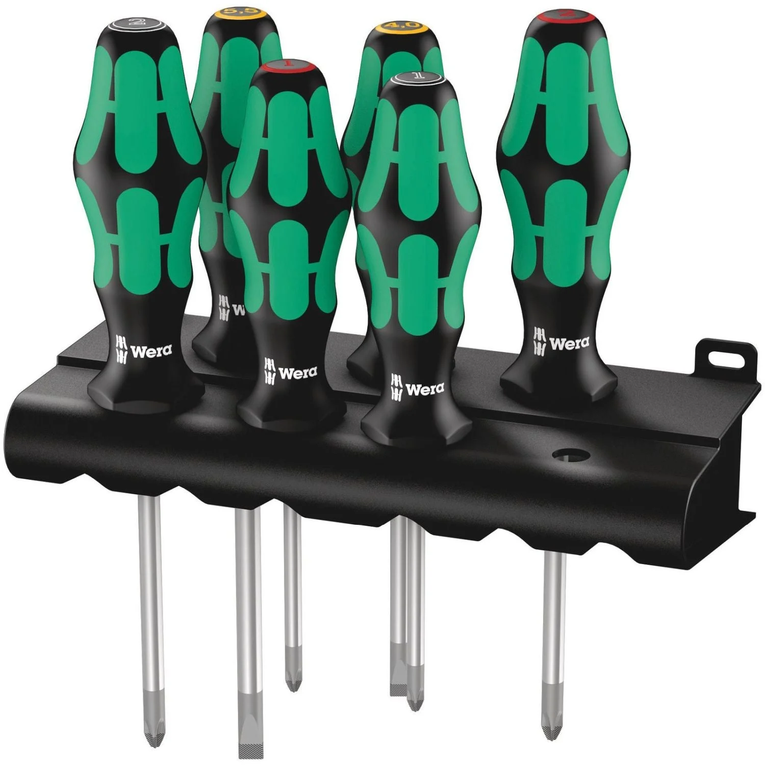 Wera 335/350/355/6 Screwdriver Set Kraftform Plus Lasertip And Rack, 6-Pieces