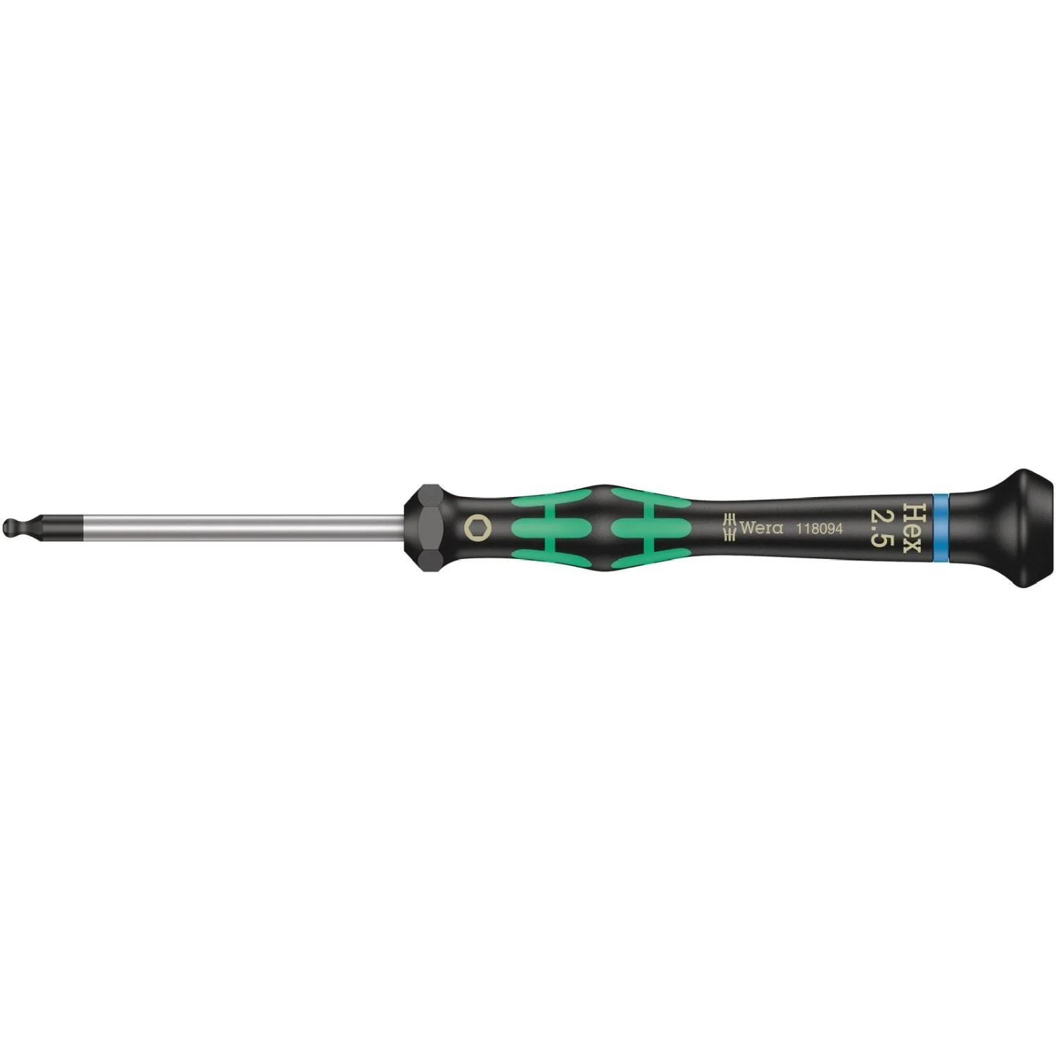 Wera 2052 Ball End Hexagon Screwdriver For Electronic Applications, 2.5x60-mm.