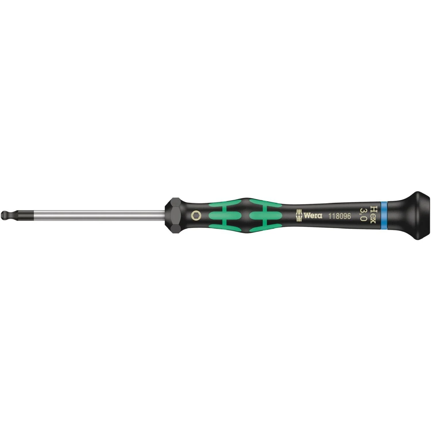 Wera 2052 Ball End Hexagon Screwdriver For Electronic Applications, 3x60-mm.