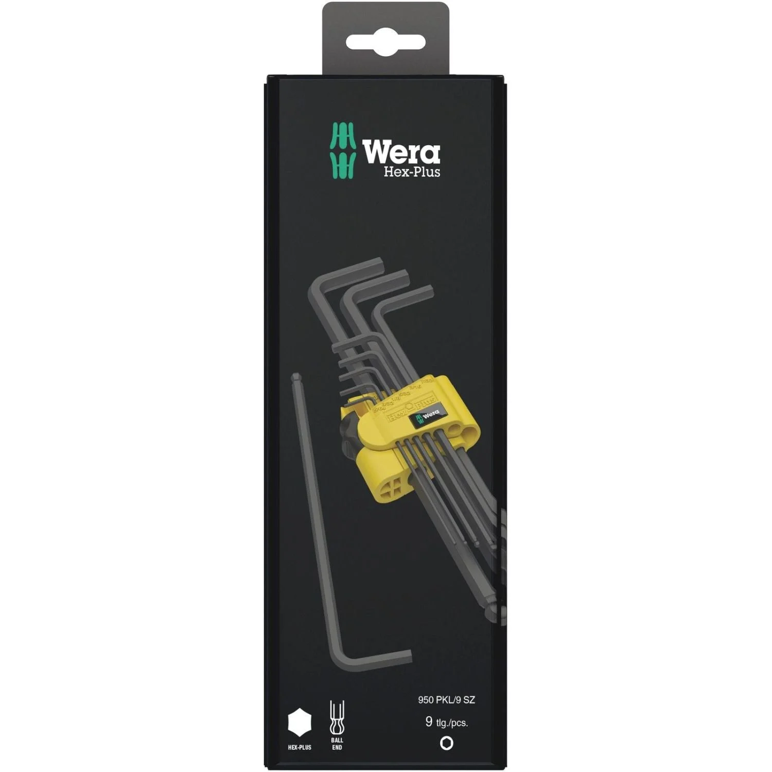 Wera 950/9 Hex-Plus Imperial 1 SB L-Key Set, Imperial, Blacklaser, 9-Pieces