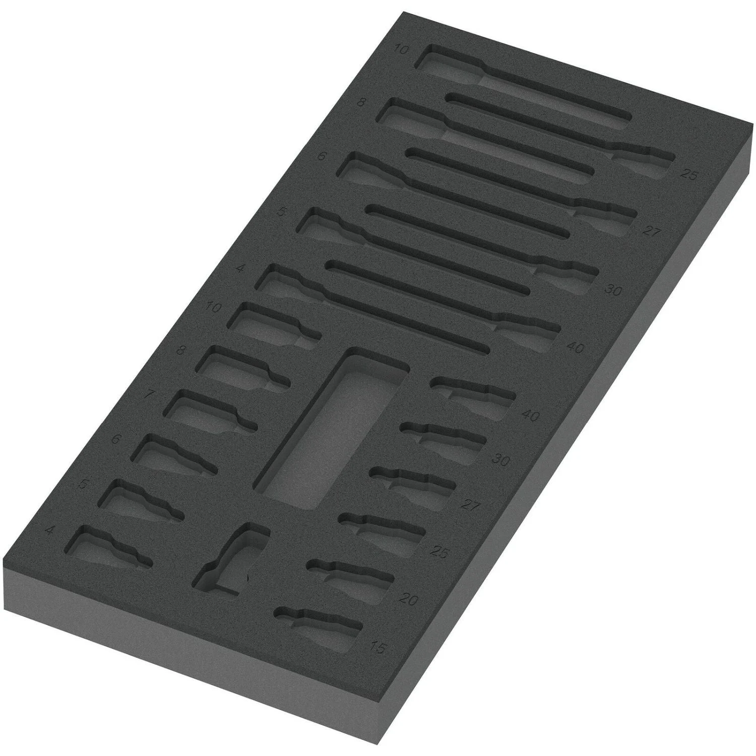 Wera 9823 Foam Insert Zyklop B 3/8-in. Bit Socket Set 1, Empty, 172x30x392-mm.