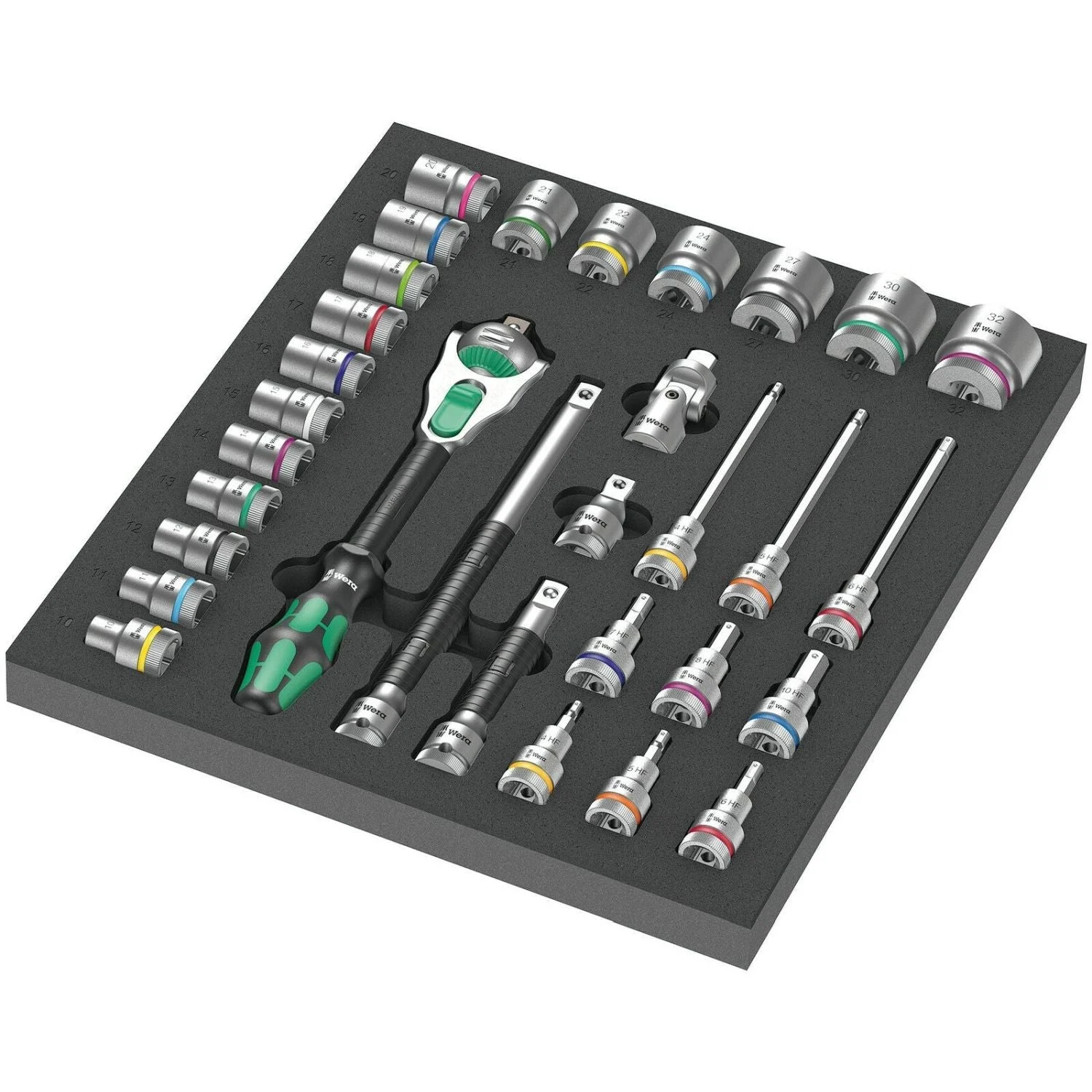Wera 9722 Foam Insert 8000 C Zyklop 1/2-in. Ratchet Set 1, 31-Pieces