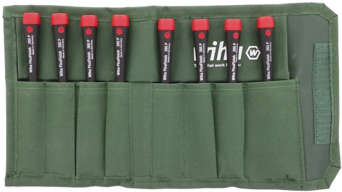 Wiha 26593 PicoFinish Precision Inch Nut Driver 8 Piece Set in Canvas Pouch