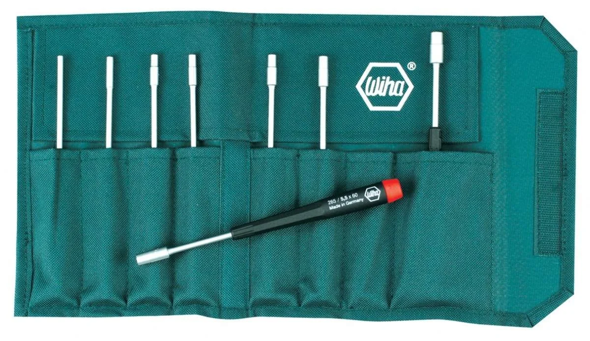 Wiha 26598 Precision Metric Nut Driver 8 Piece Set in Canvas Pouch