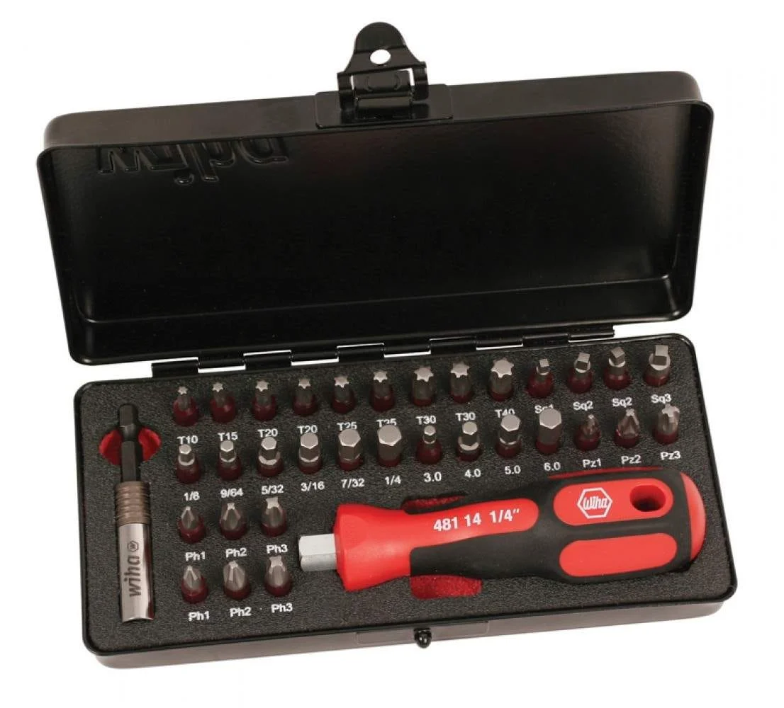Wiha 76899 Terminator 34 Piece Impact Set In Steel storage box