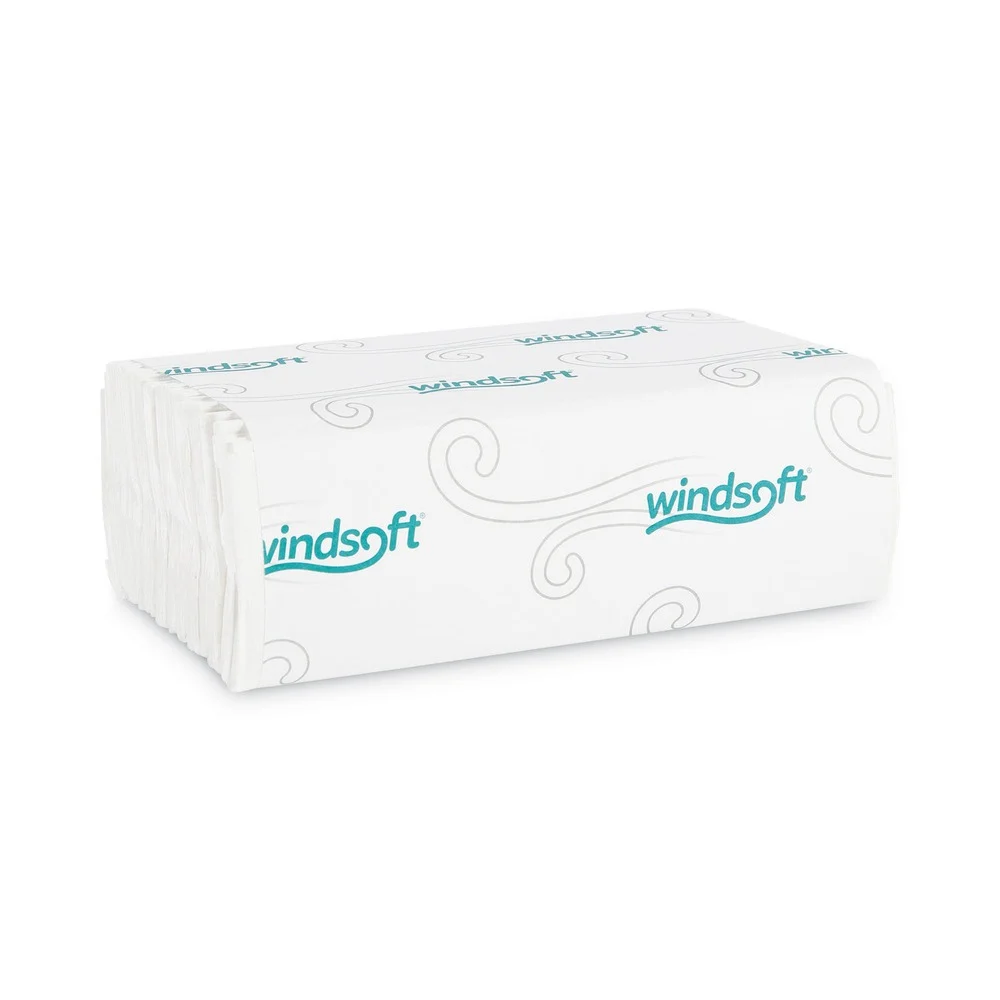 Windsoft 101C 10.2 in. x 13.25 in. 1-Ply C-Fold Paper Towels - White (200/Pack, 12 Packs/Carton)