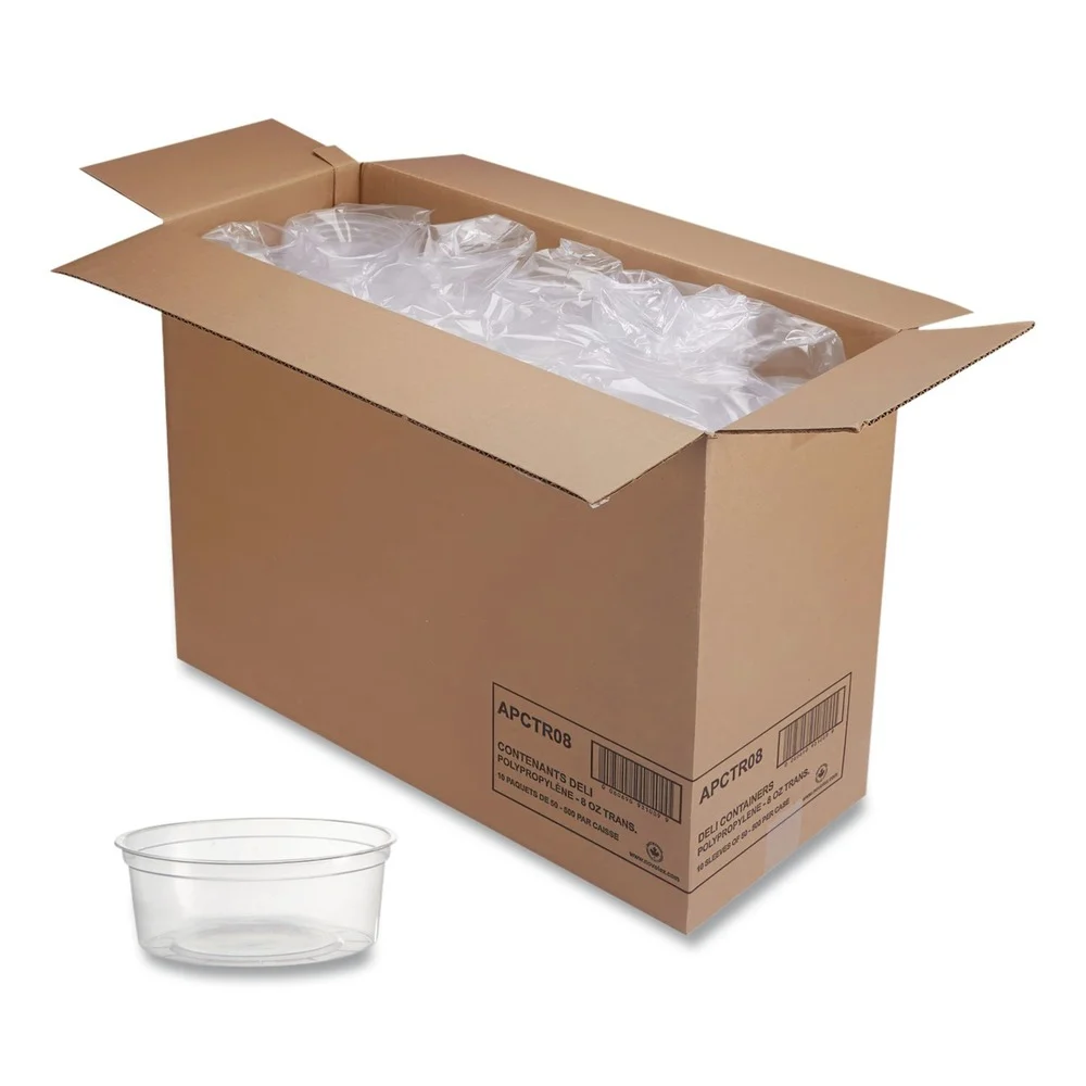 WNA WNA APCTR08 8 oz. Plastic Deli Containers - Clear (50/Pack, 10 Packs/Carton)