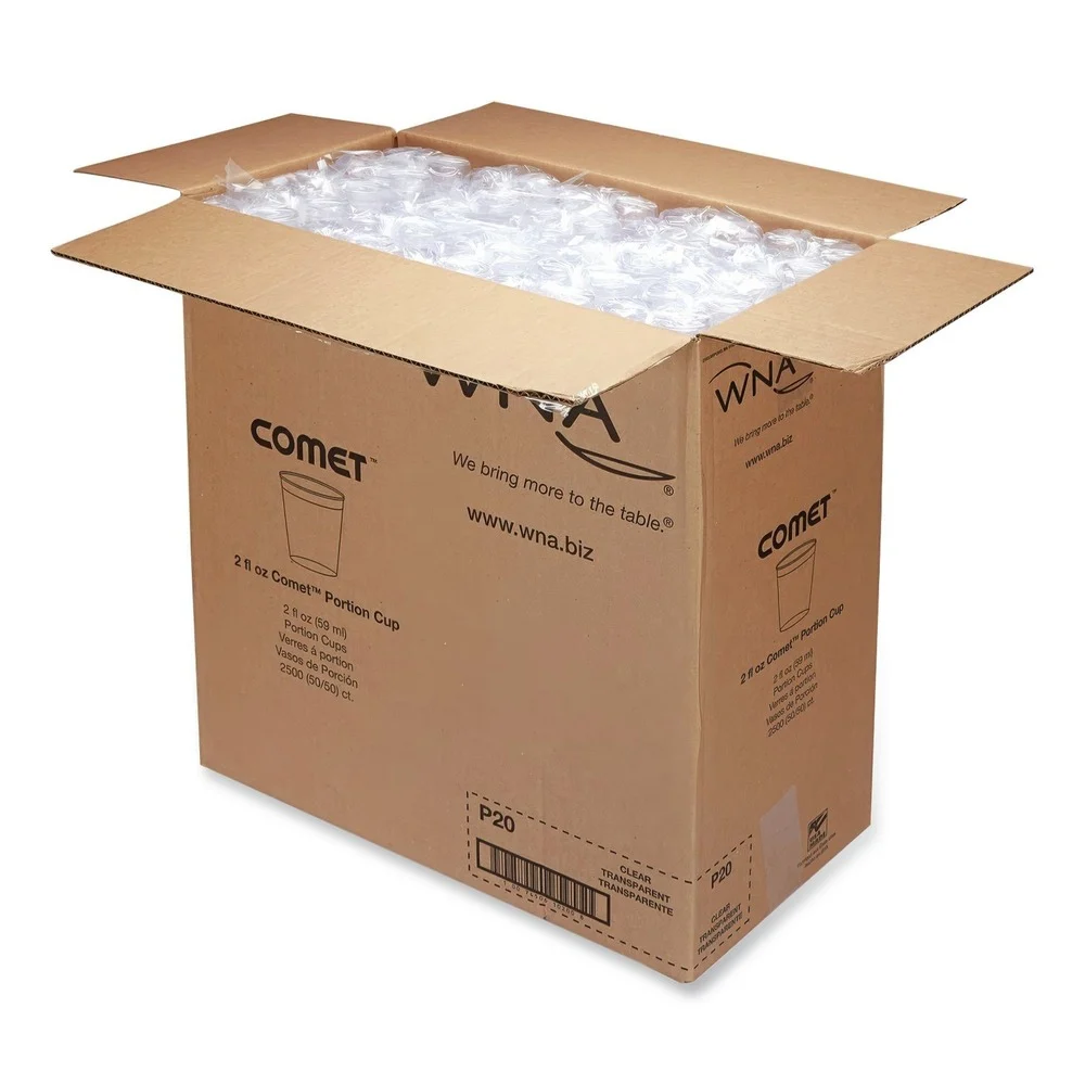 WNA Comet Plastic 2 oz. Portion/Shot Glass - Clear (2500/Carton)