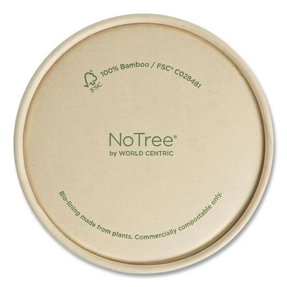 World Centric BOLPA8K 3.6 in. Diameter Paper Lids for Bowls - Brown (500/Carton)