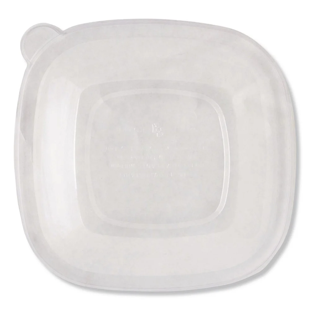 World Centric 8.8 in. x 8.8 in. PLA Lids for Fiber Bowls - Clear (200/Carton)
