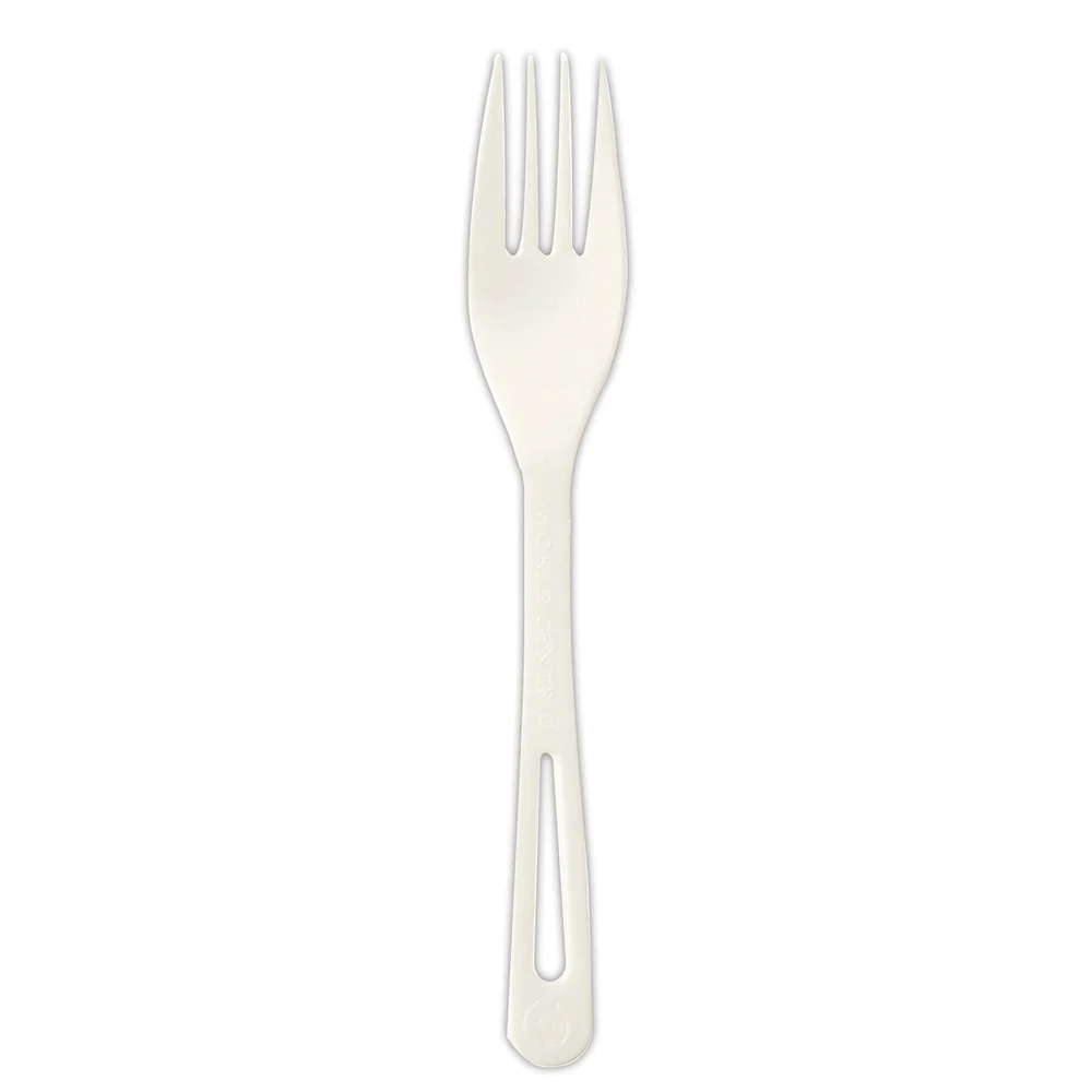 World Centric 6.3 in. TPLA Compostable Cutlery Fork - White (1000/Carton)