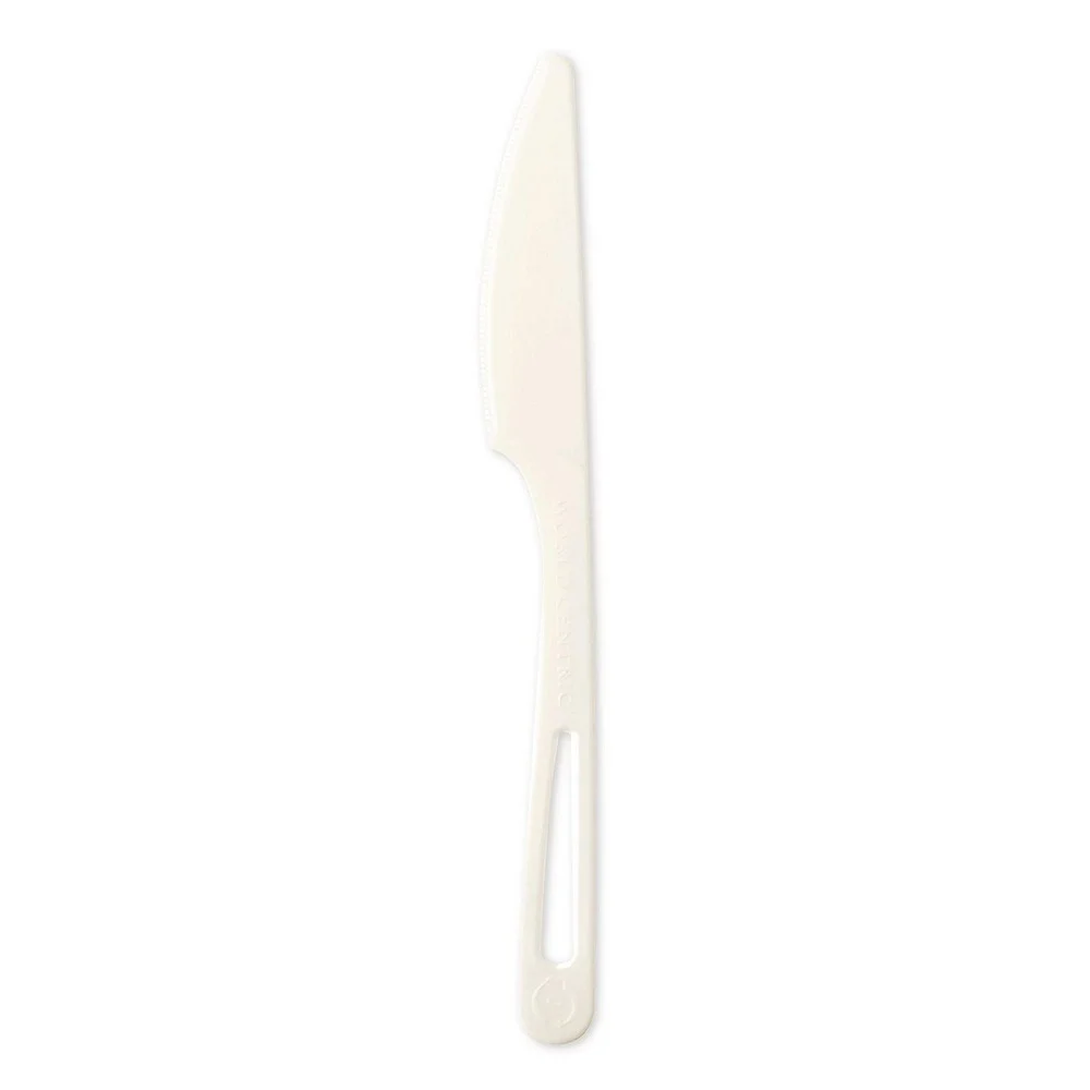 World Centric 6.7 in. TPLA Compostable Cutlery Knife - White (1000/Carton)
