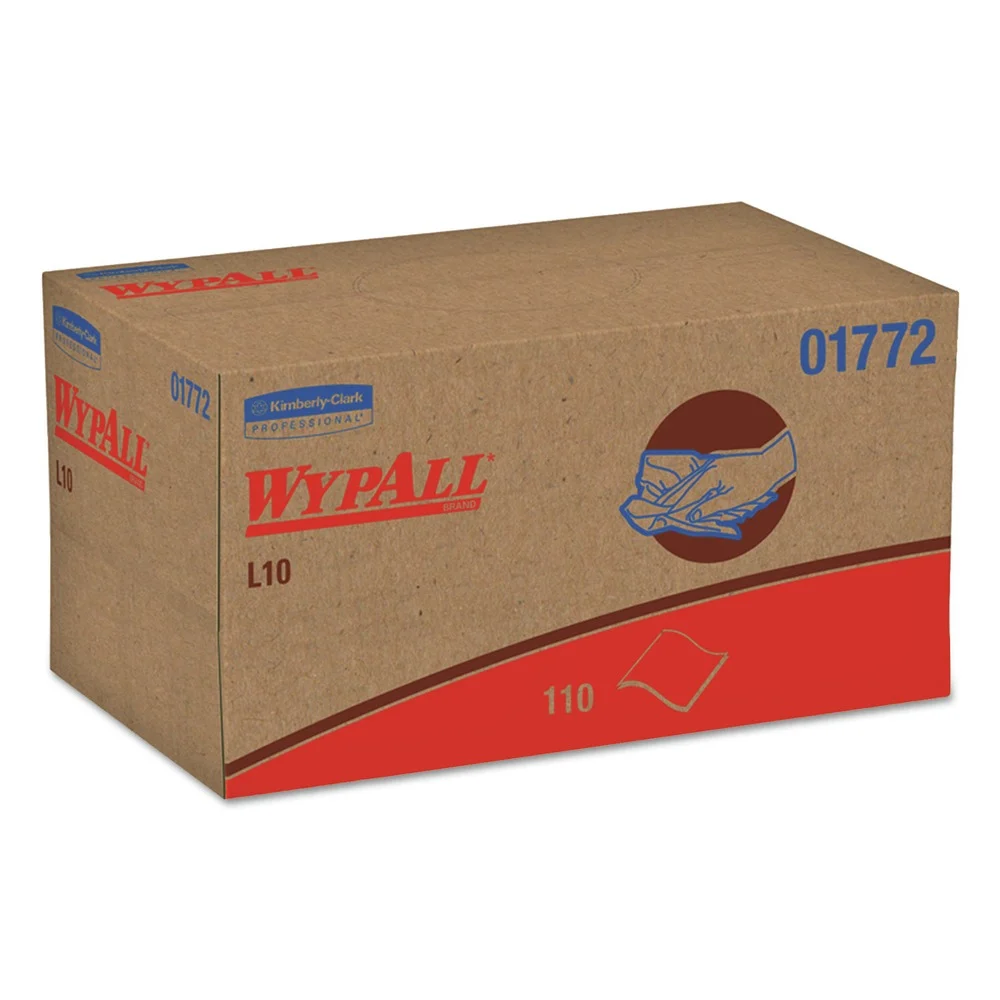 WypAll L10 SANI-PREP POP-UP Box 1-Ply 10.25 in. x 10.5 in. Dairy Towels - White (110/Pack, 18 Packs/Carton)