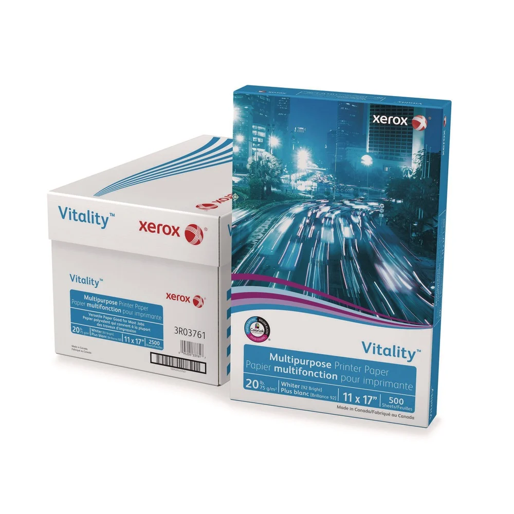 Xerox Vitality 92 Bright 20 lbs. Bond Weight 11 in. x 17 in. Multipurpose Print Paper - White (1-Ream)
