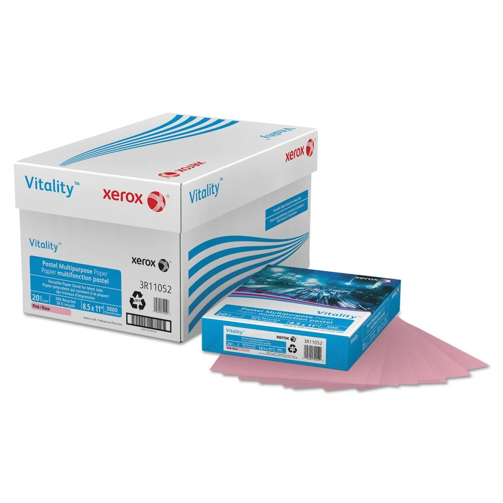 Xerox 8.5 in. x 11 in. 20 lbs. Multipurpose Pastel Colored Paper - Pink (500/Ream)