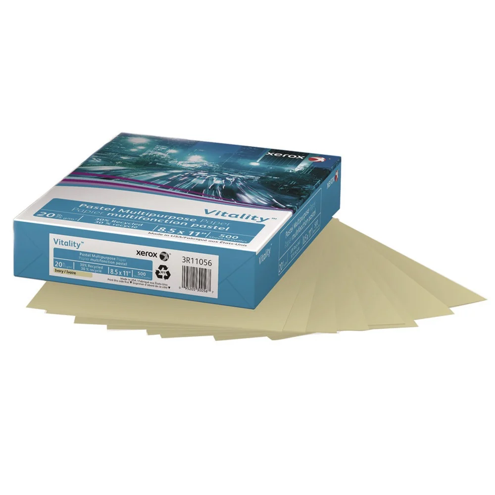 Xerox 20 lbs. Bond Weight Pastel Colored 8.5 in. x 11 in. Multipurpose Paper - Ivory (1-Ream)
