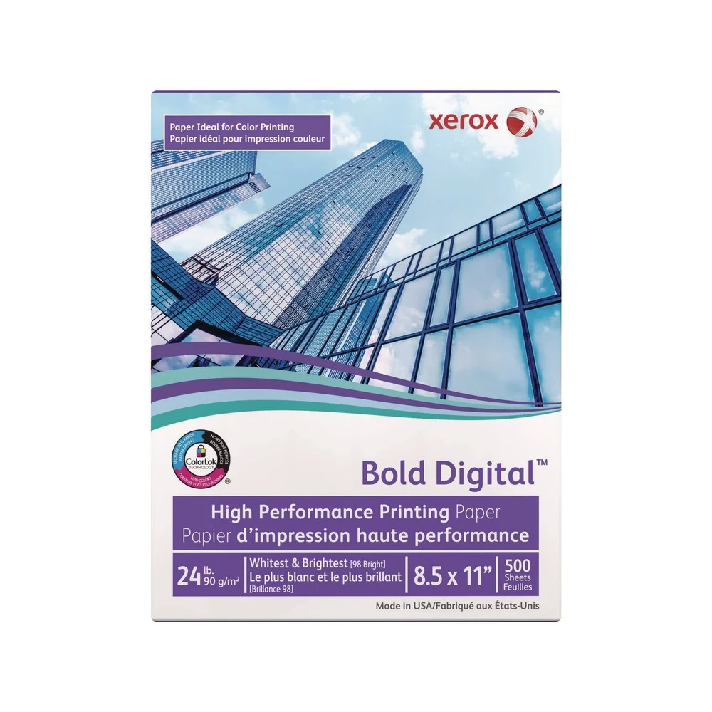 Xerox 98 Bright 24 lbs. Bond Weight 8.5 in. x 11 in. Bold Digital Printing Paper - White (500-Sheets/Ream)
