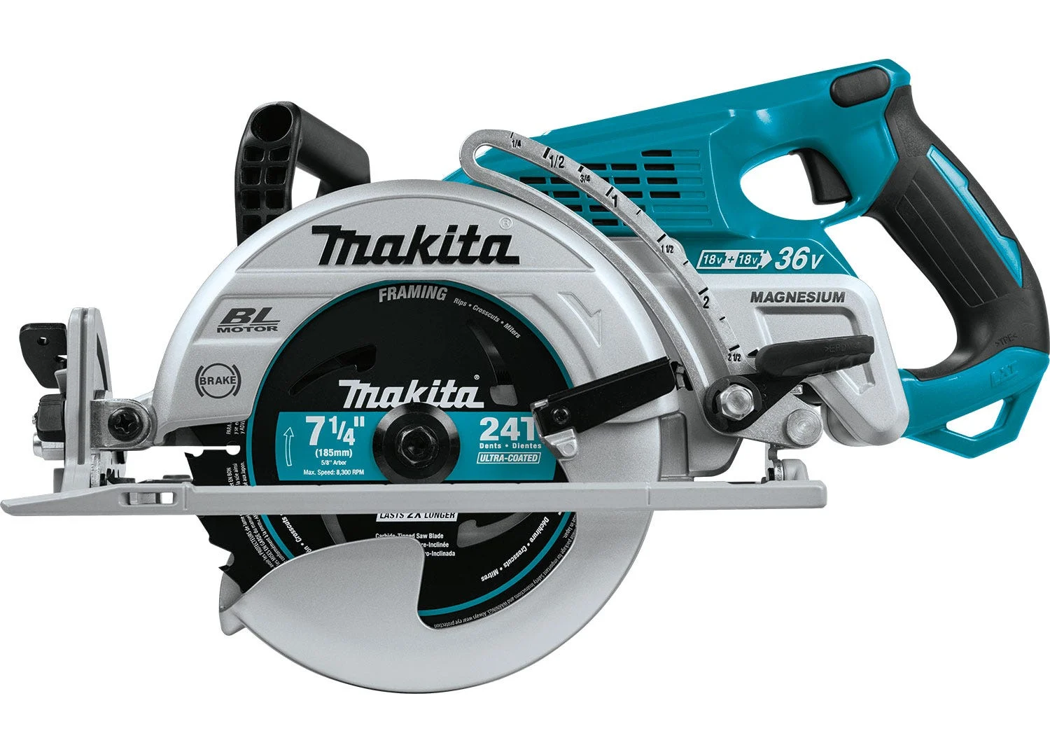 Makita 18V LXT X2 (36V) Brushless 7-1/4" Rear Handle Circular Saw, Tool Only