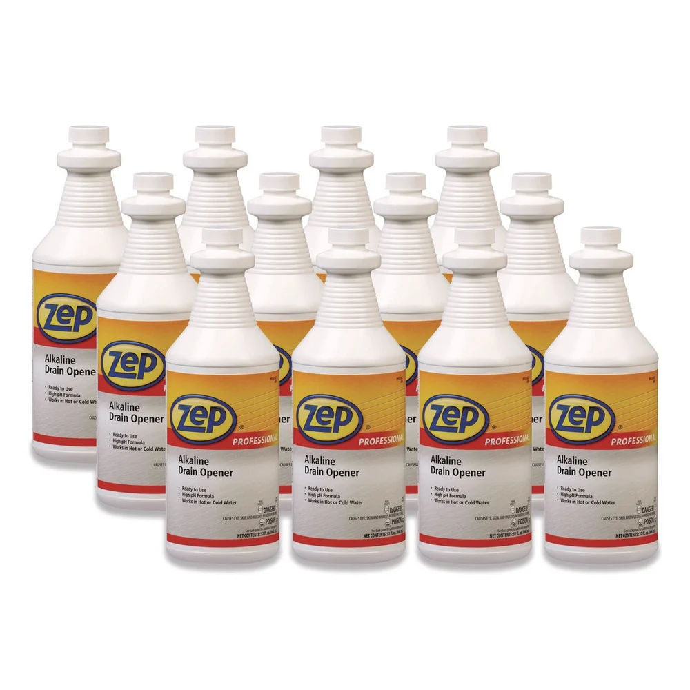 Zep Professional Quart Bottle Alkaline Drain Opener (12/Carton)